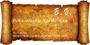 Bobrovszky Valéria névjegykártya